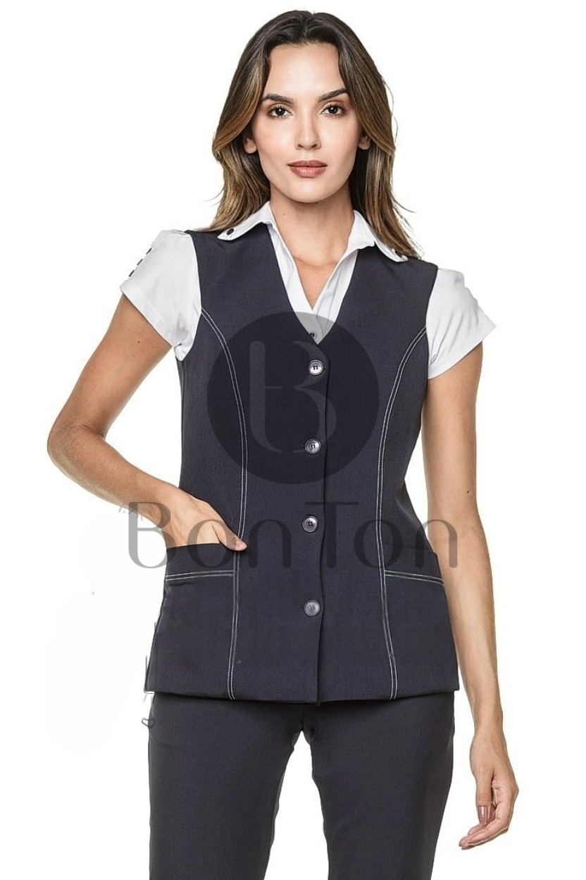 Maxi Colete Sem Gola - Padrão Alfaiataria - Imagem 2